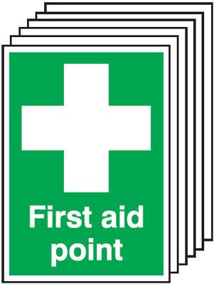 6PFA01150R - 297x210mm First Aid Point - Rigid Pk of 6