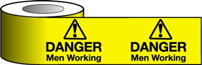 BW24A - Barrier Warning Tape - 150mm x 100m - Danger Men Working