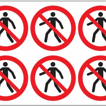 DJR180 - No Pedestrian Symbols - Pk of 30 Labels
