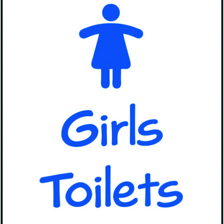 EDU02R - 400x300mm Girls Toilets School Sign