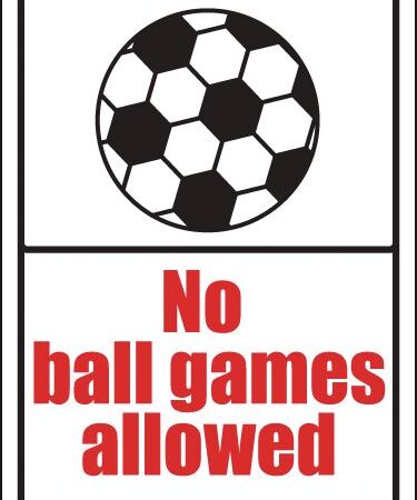EDU12R - 400x300mm No ball games allowed School Sign