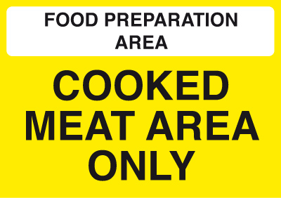 FDS185A/S - 148x210mm Food Prep Area - Cooked Meat Area Only - Self Adhesive