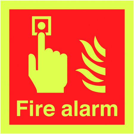 FR03708M - 150x150mm Fire Alarm - Nite Glo Rigid