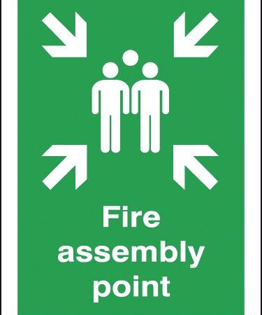 FR04533AB - 400x300mm Fire Assembly Point - Post Mounted Aluminium
