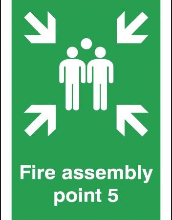 FR05148R - 594x420mm Fire Assembly Point 5 - Rigid