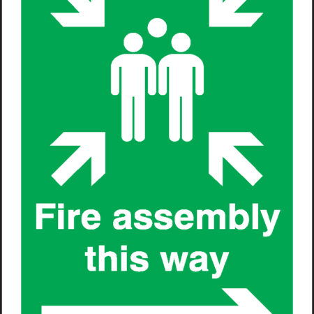 FR064AJPMA - 400x300mm Fire Assembly this way (left arrow) - Post Mounted Aluminium