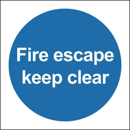 FR07102R - 100x100mm Fire Escape Keep Clear - Rigid