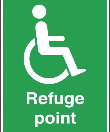 FR09033G - 400x300mm Refuge point Outdoor Sign