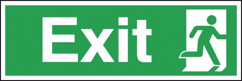 FX02411R - 150x450mm Exit Running Man Right - Rigid