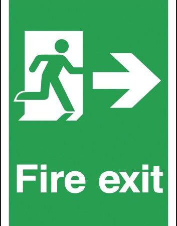 FX04450R - 297x210mm Fire Exit Running Man Right - Rigid