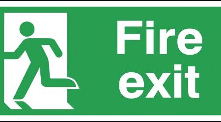 FX04810R - 150x300mm Fire Exit Running Man Left - Rigid