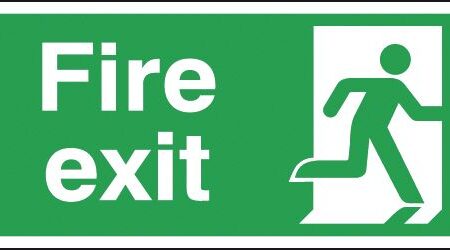 FX04910R - 150x300mm Fire Exit Running Man Right - Rigid