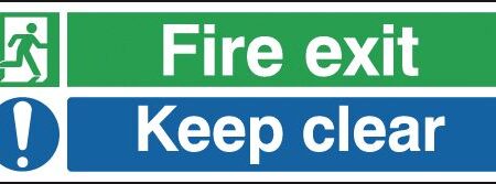 FX05111R - 150x450mm Fire Exit Keep Clear - Rigid