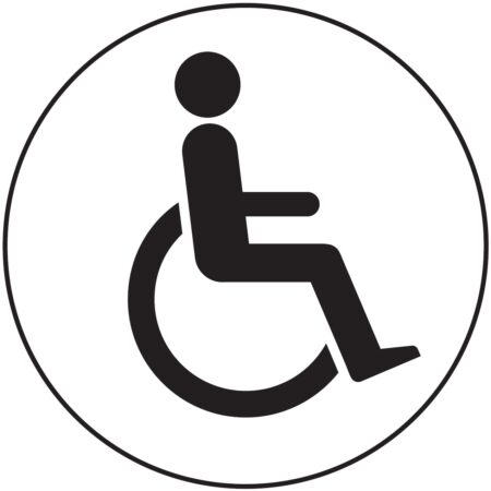 GDC03S - 100mm dia Disabled symbol - Black on silver