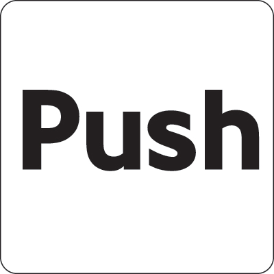 GDQ12S - 100x100mm Push - Black on silver