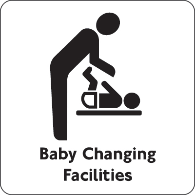 GDQ23S - 100x100mm Baby Changing Facilities - Black on silver