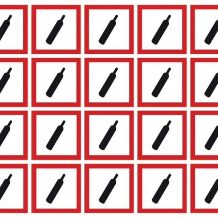 GHSC100GZ - 100x100mm Compressed Gas GHS Symbols 6 labels on a sheet