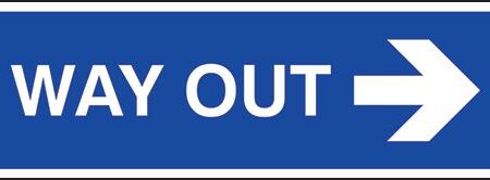 GL39/R - 150x450mm Way out arrow right - Rigid