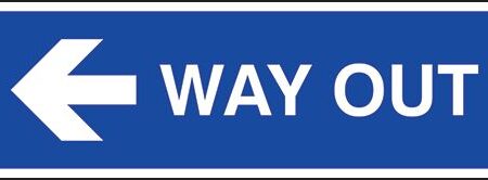 GL40/R - 150x450mm Way out arrow left - Rigid
