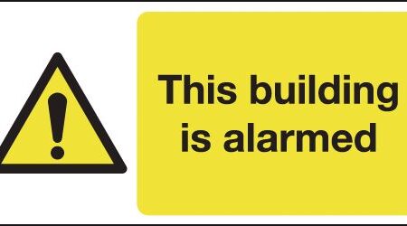 GN03219R - 100x250mm This Building Is Alarmed - Rigid