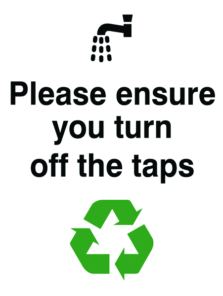GSE04A/S - 100x75mm Please ensure you turn off the taps Self Adhesive