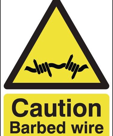HA01449R - 420x297mm Caution Barbed Wire - Rigid