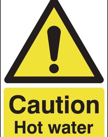 HA04214R - 175x125mm Caution Hot Water - Rigid