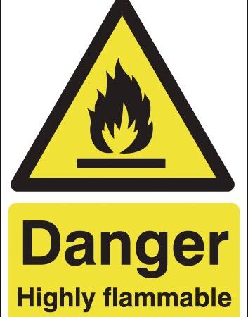 HA13049R - 420x297mm Danger Highly Flammable - Rigid