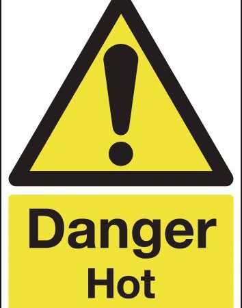 HA13607R - 150x125mm Danger Hot - Rigid