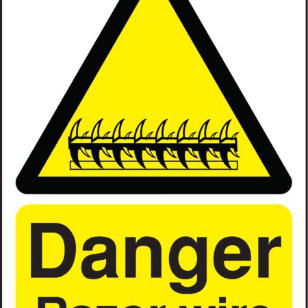HA16049R - 420x297mm Danger Razor Wire - Rigid
