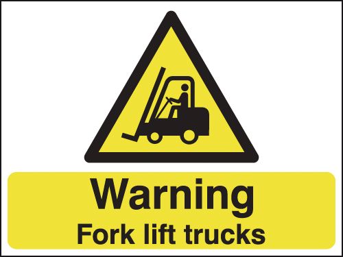 HA23836D - 450x600mm Warning Fork Lift Trucks stanchion sign