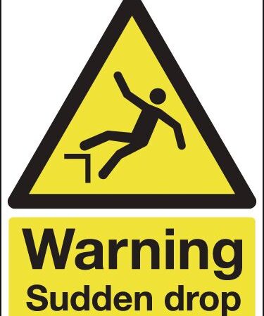 HA26949R - 420x297mm Warning Sudden Drop - Rigid