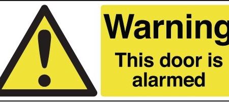 HA27019R - 100 x 250mm Warning This door is alarmed - Rigid