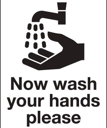 HG14/R - 200x150mm Now wash your hands please - Rigid