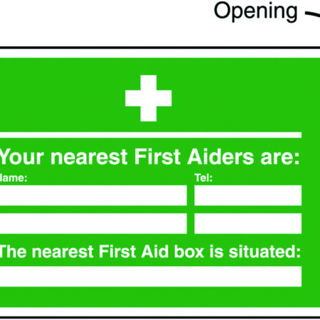 INS9A - 240x327mm Your Nearest First Aiders Are/Nearest First Aid Box Insert Sign