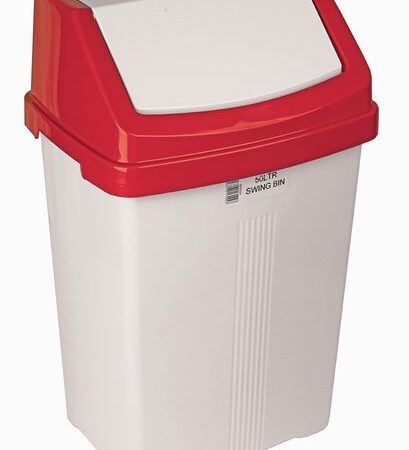 JAN229R - 50 Litre Colour Coded Swing Bin - Red