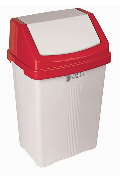 JAN229R - 50 Litre Colour Coded Swing Bin - Red