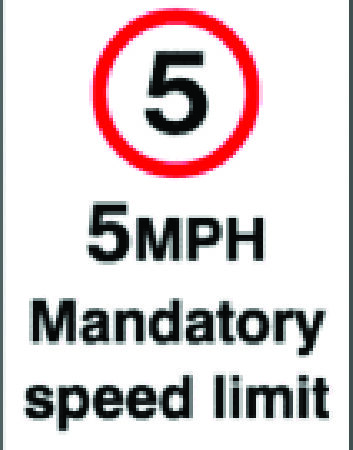 JOD27A3 SAV - A3 5mph Mandatory Speed Limit - Self Adhesive