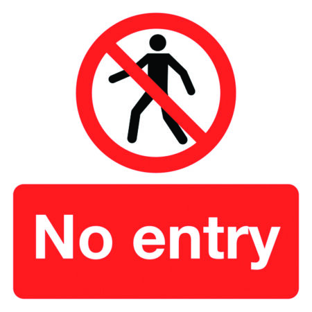 LPKL23/S - 50x50mm No Entry - Pk of 10 Labels
