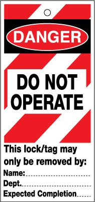 LTT08B - 75x160mm Do not operate (red and white ) Lockout tags