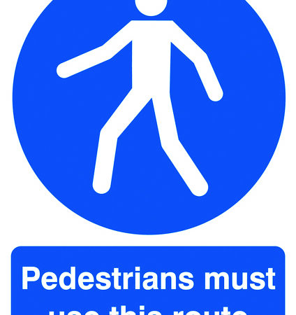 MA03649R - 420x297mm Pedestrians Must Use This Route - Rigid