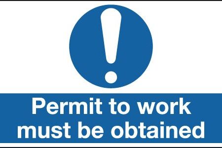 MA03729S - 300x500mm Permit To Work Must Be Obtained - Self Adhesive