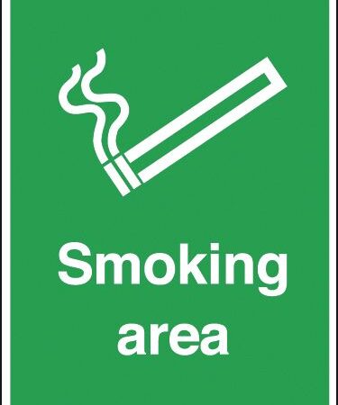 MA04733AB - 400x300mm Smoking Area - Post Mounted Aluminium