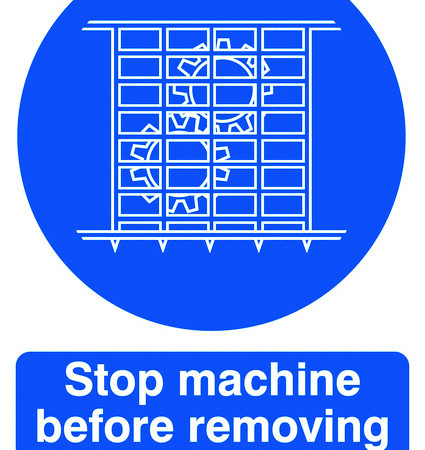 MA05451R - 210x148mm Stop Machine Before Removing Guards - Rigid