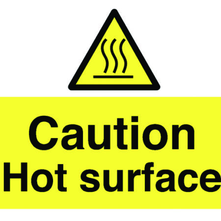 MHL3A - 58x90mm Caution Hot Surface - Pk of 6