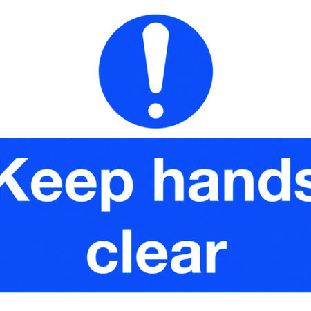 MHL5A - 58x90mm Keep Hands Clear - Pk of 6