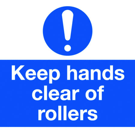 MHL7A - 58x90mm Keep Hands Clear of Rollers - Pk of 6