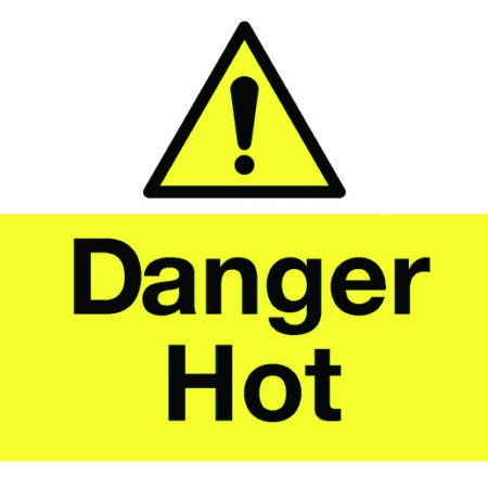 MHL8A - 58x90mm Danger Hot - Pk of 6