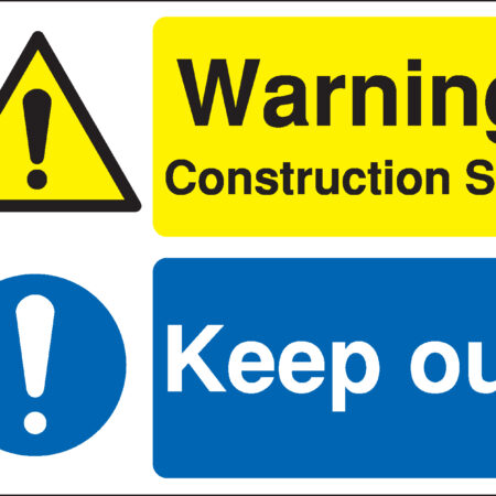 MM077BERP - 300x400mm Warning Construction Site Keep Out Site Safety Board - Rigid