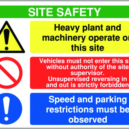 MM095ASRP - 600x800mm Site safety heavy plant and machinery operate on this site - Rigid
